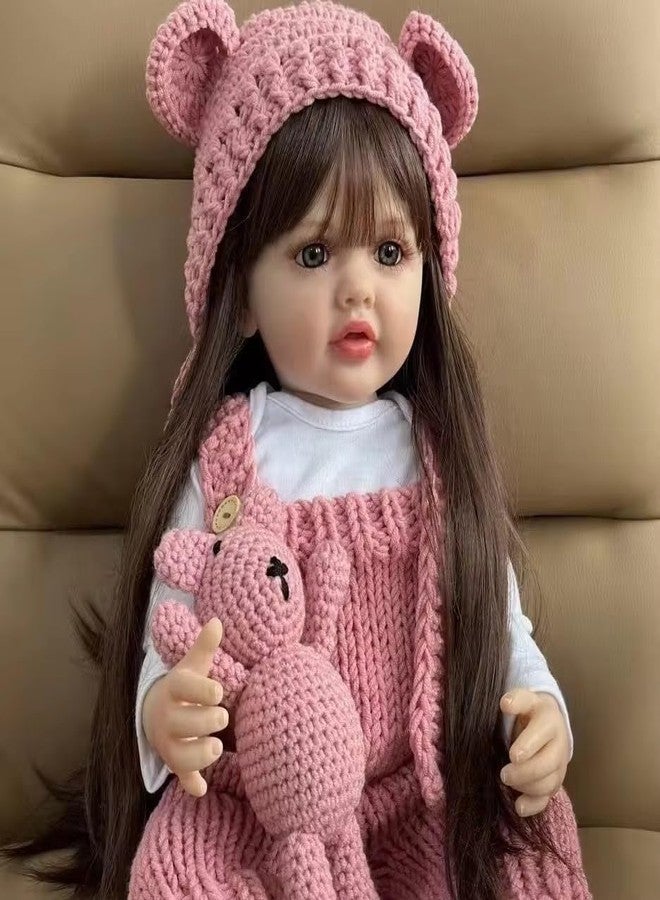 PIPBO دمية طفل حديث الولادة واقعية من بيببو، بطول 22 بوصة (55 سم)، مصنوعة من الفينيل والسيليكون الناعم، دمية طفلة حديثة الولادة ذات مظهر واقعي، هدية مثالية لأعياد الميلاد أو الكريسماس. - Image 2